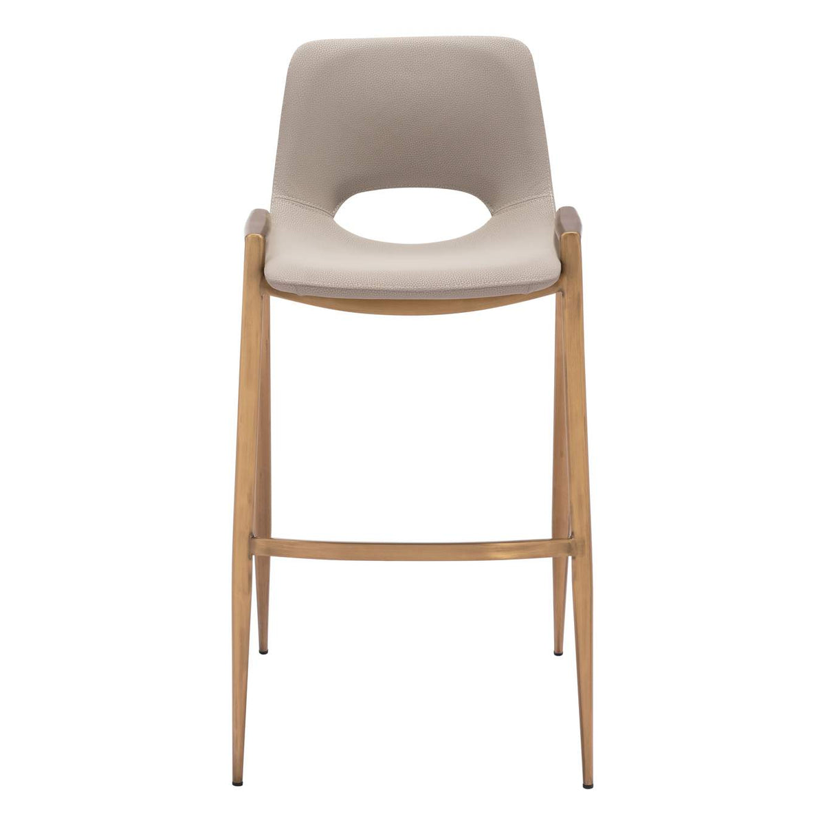109735 Desi Barstool (Set Of 2) Beige & Gold