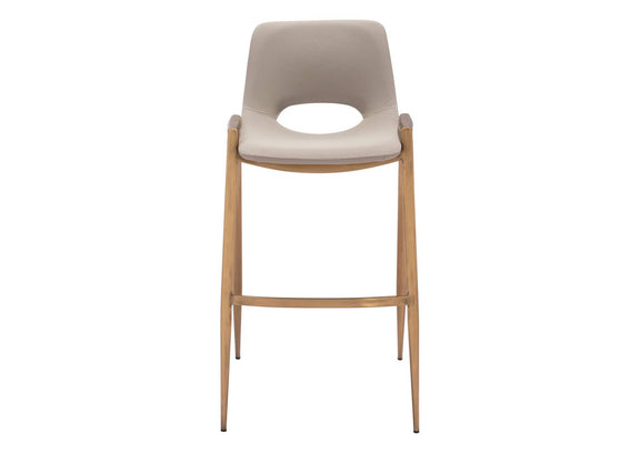 109735 Desi Barstool (Set Of 2) Beige & Gold