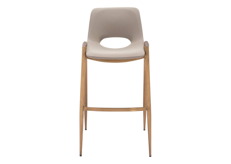 109735 Desi Barstool (Set Of 2) Beige & Gold