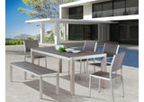 701862 Metropolitan Outdoor Double Bench Gray & Silver