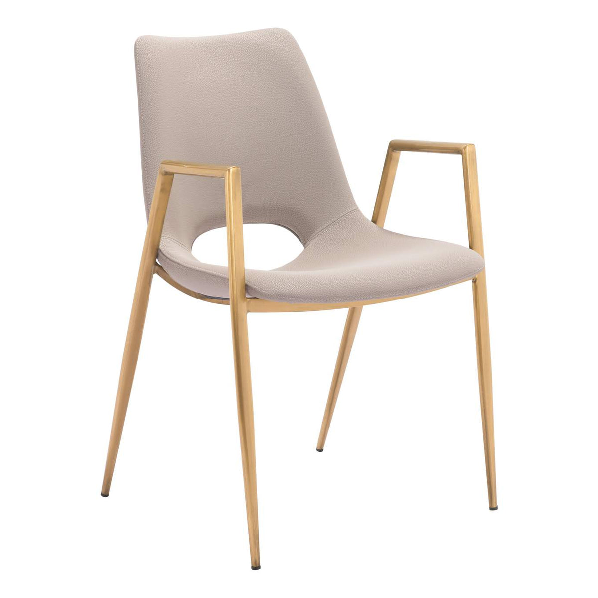 109731 Desi Dining Chair (Set Of 2) Beige & Gold
