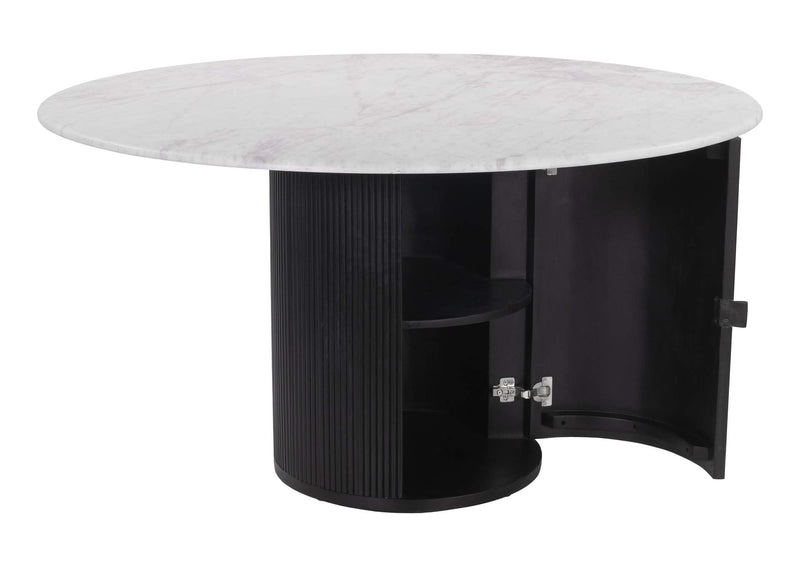 110140 Izola Dining Table White & Black