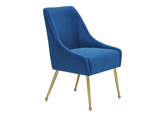 109715 Maxine Dining Chair Navy Blue & Gold