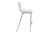 101275 Magnus Barstool (Set Of 2) White & Silver
