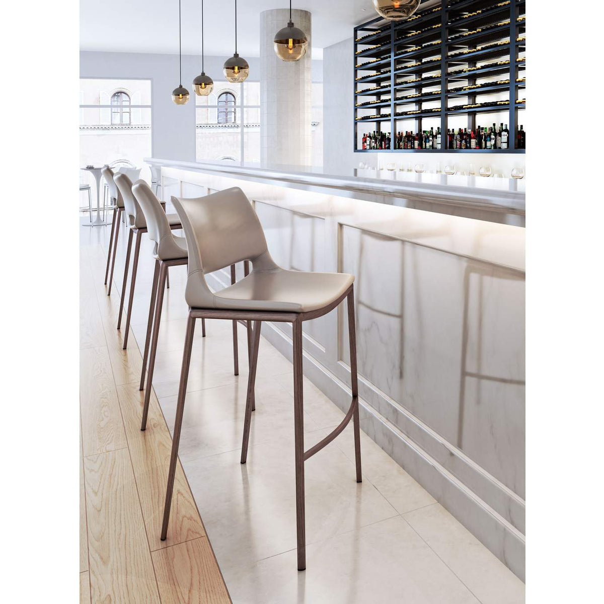 101286 Ace Barstool (Set Of 2) Brown & Walnut