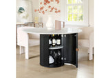 110140 Izola Dining Table White & Black