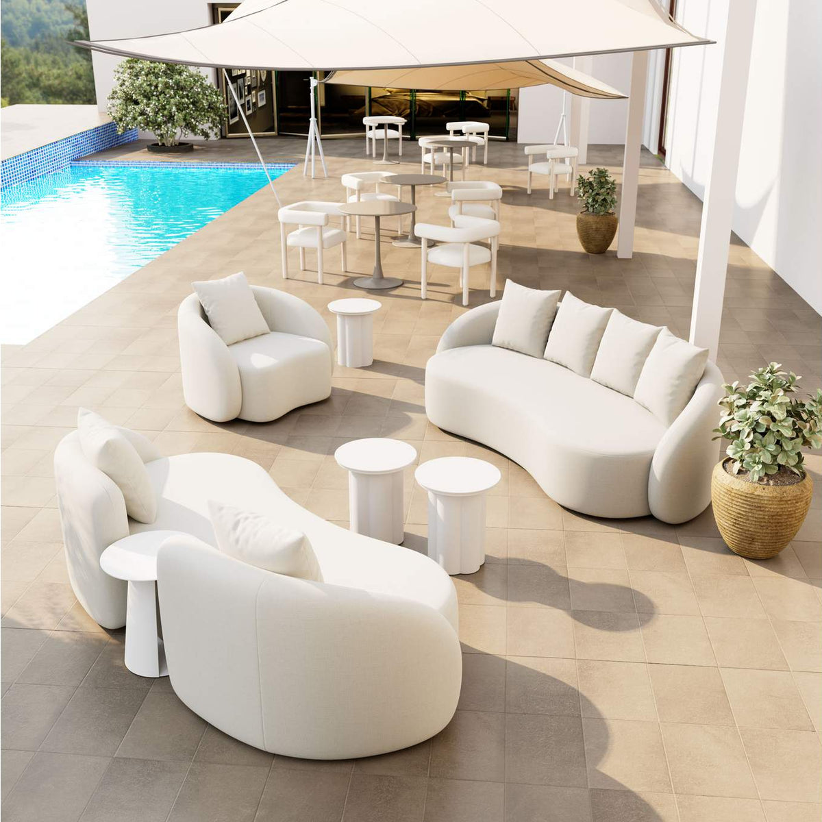 704021 Kogur Outdoor Side Table White