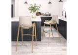 109735 Desi Barstool (Set Of 2) Beige & Gold