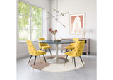 109451 Metropolis Dining Table (60") Gray & Silver