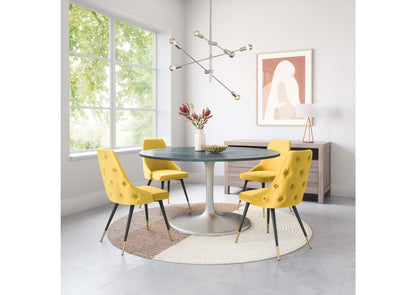 109451 Metropolis Dining Table (60") Gray & Silver