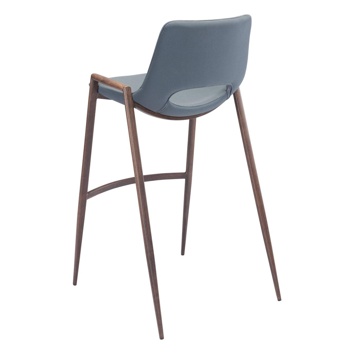 101698 Desi Barstool (Set Of 2) Azure Gray & Walnut