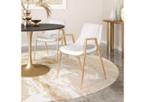 109550 Desi Dining Chair (Set Of 2) White & Gold