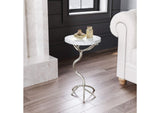 109560 Joel Side Table White & Silver