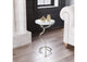 109560 Joel Side Table White & Silver