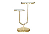 109354 Marc Side Table White & Gold