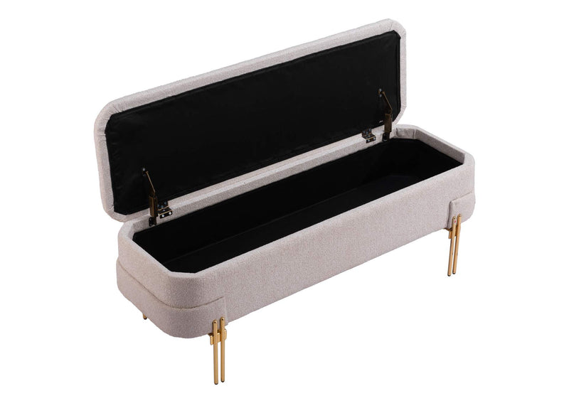 110082 Lebreton Storage Bench Oatmeal Beige