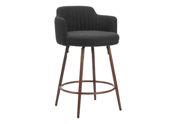 110375 Kono Swivel Counter Stool (Set Of 2) Black & Walnut