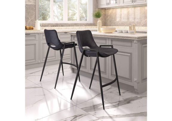 109537 Desi Counter Stool (Set Of 2) Black