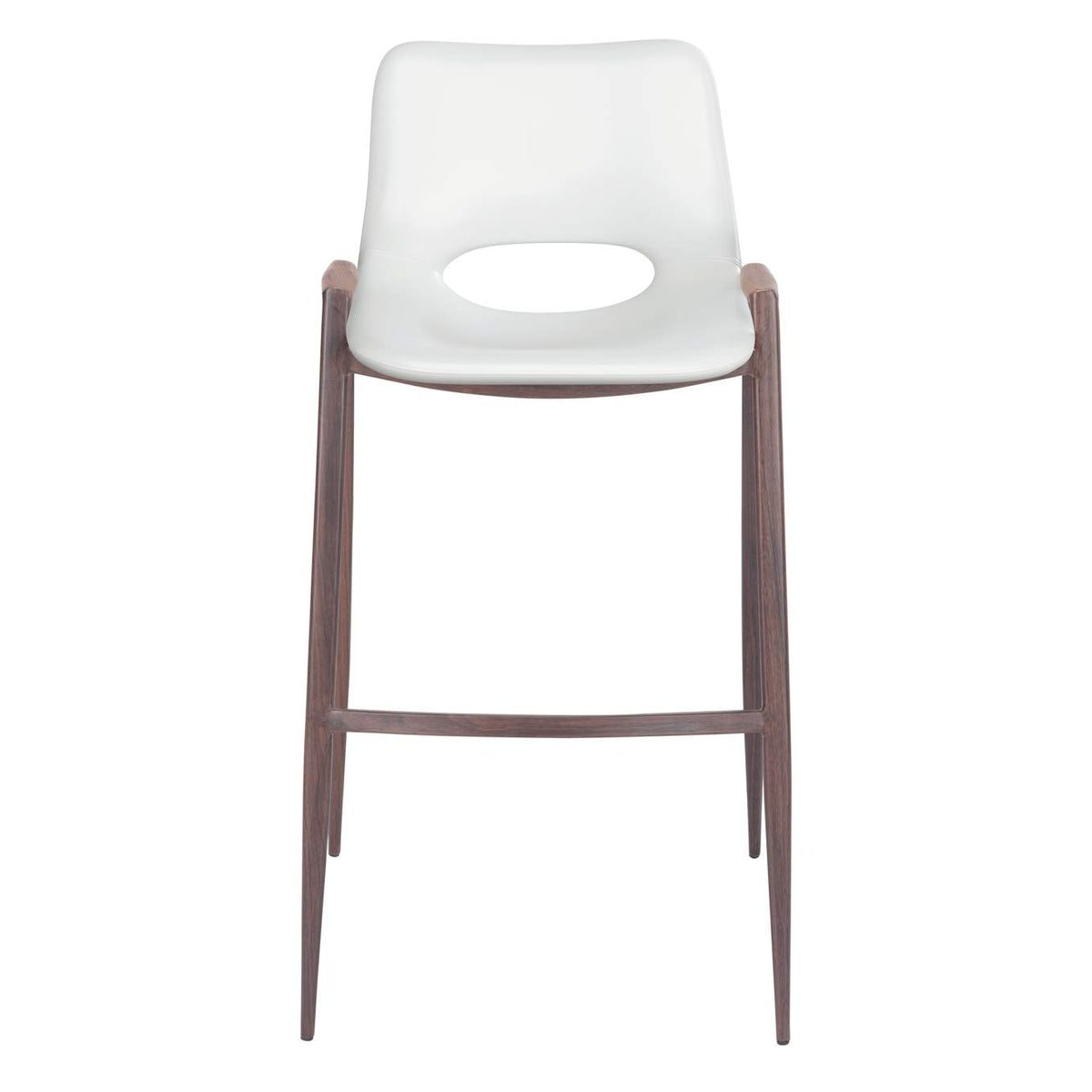 109070 Desi Barstool (Set Of 2) White & Walnut