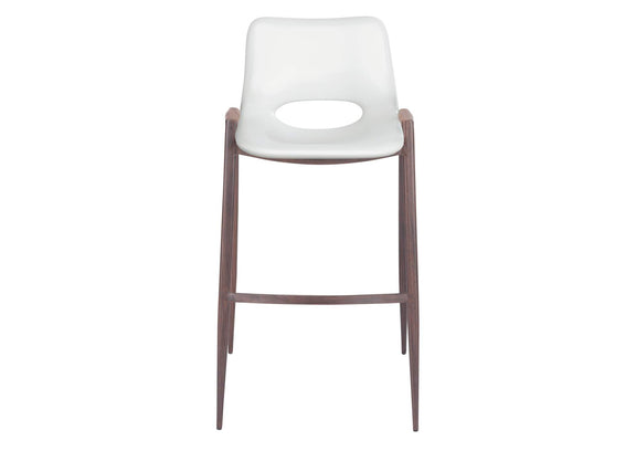 109070 Desi Barstool (Set Of 2) White & Walnut