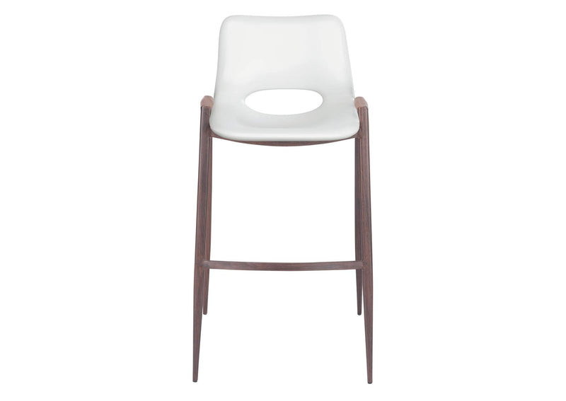 109070 Desi Barstool (Set Of 2) White & Walnut