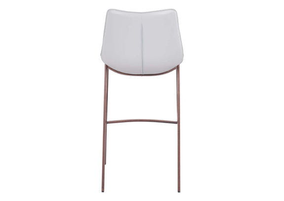101278 Magnus Barstool (Set Of 2) White & Walnut