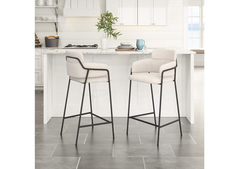 109665 Marcel Counter Stool (Set Of 2) Cream
