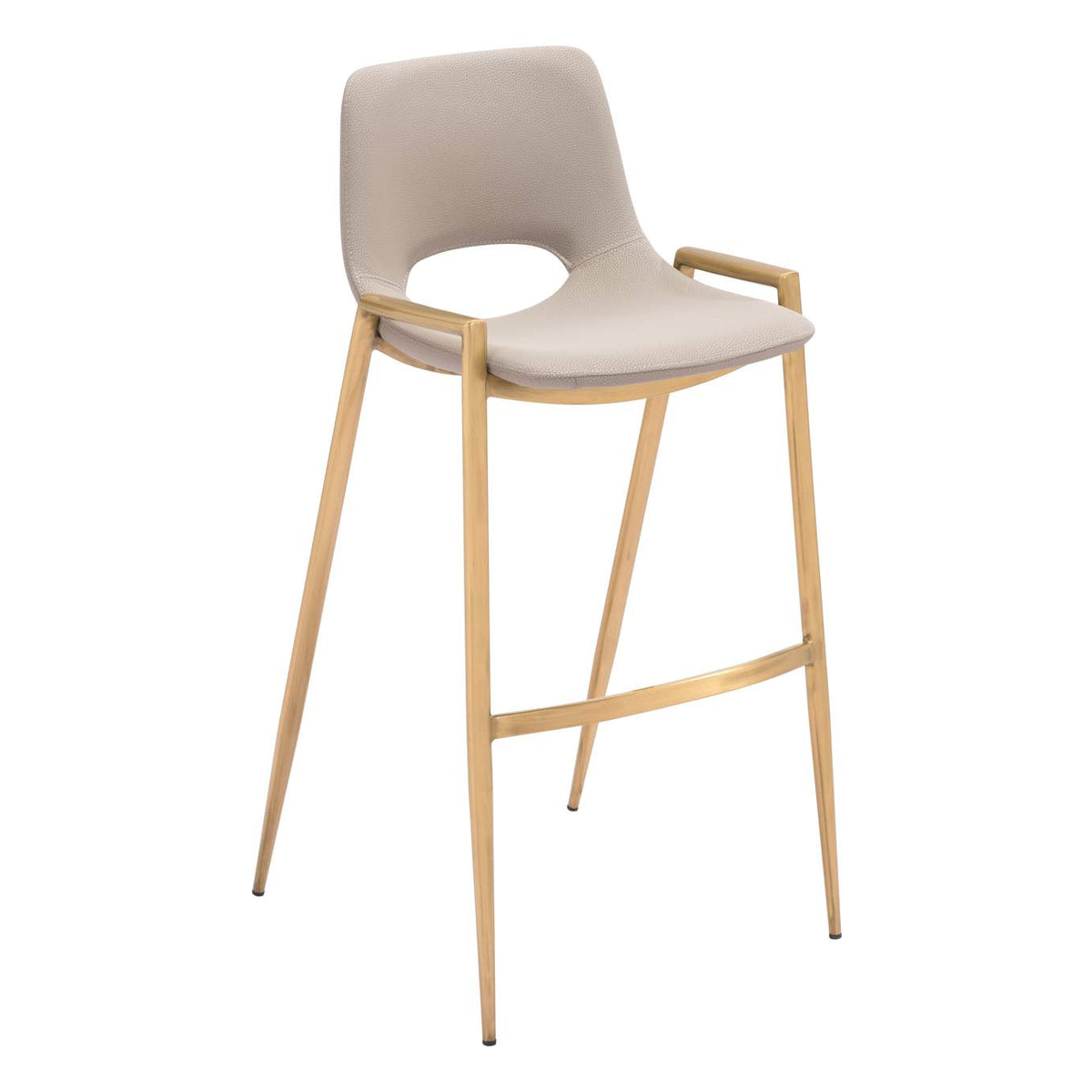 109735 Desi Barstool (Set Of 2) Beige & Gold