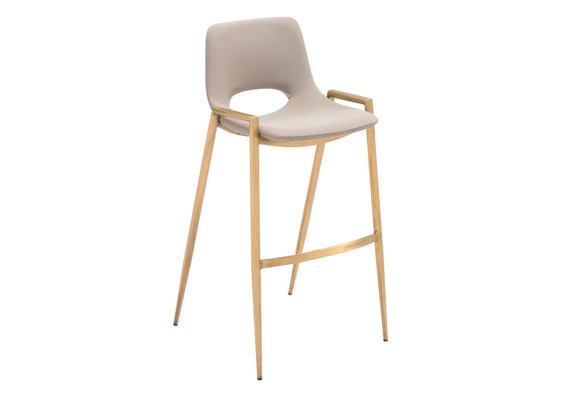109735 Desi Barstool (Set Of 2) Beige & Gold