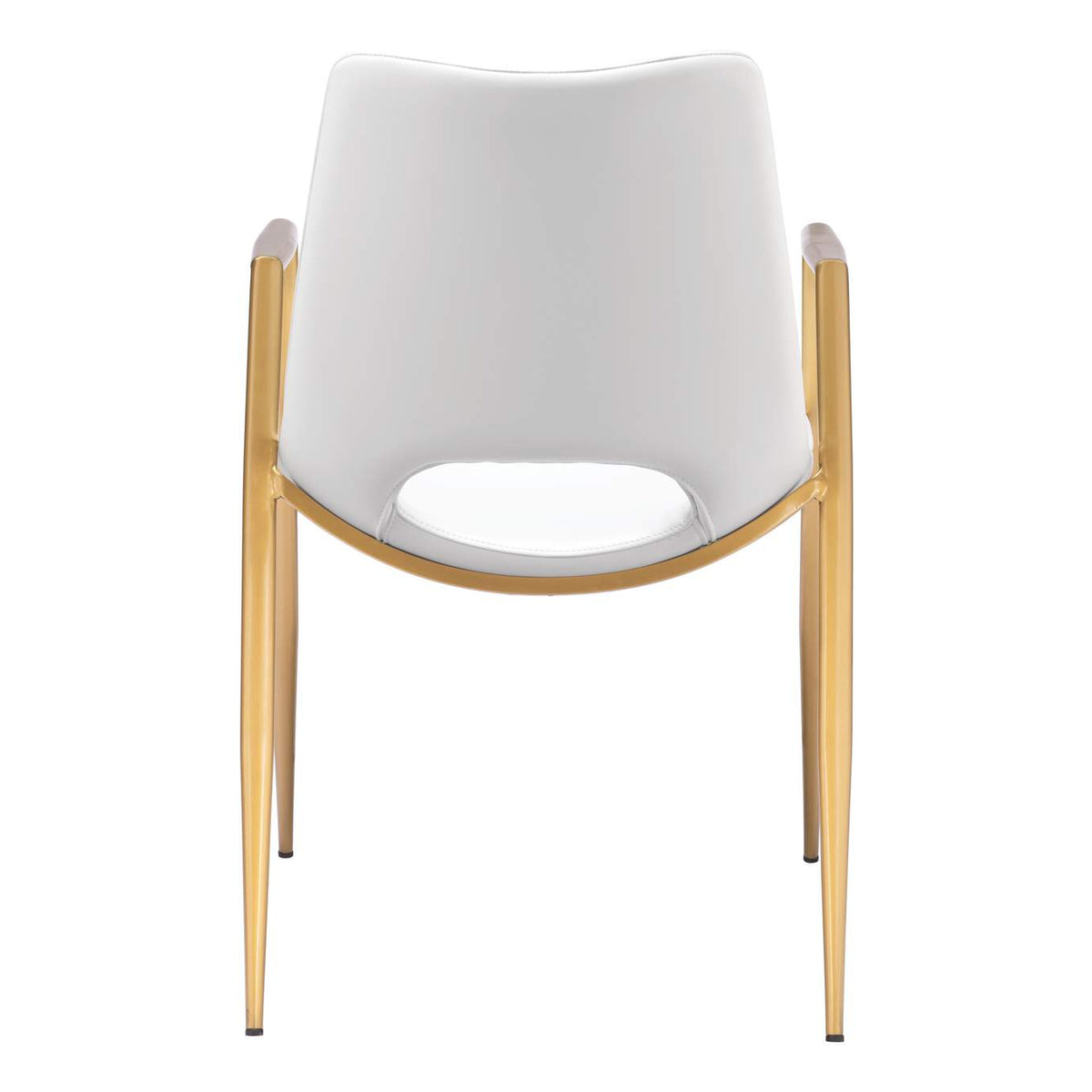 109550 Desi Dining Chair (Set Of 2) White & Gold