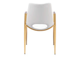 109550 Desi Dining Chair (Set Of 2) White & Gold