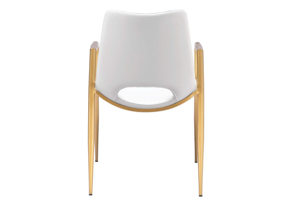 109550 Desi Dining Chair (Set Of 2) White & Gold