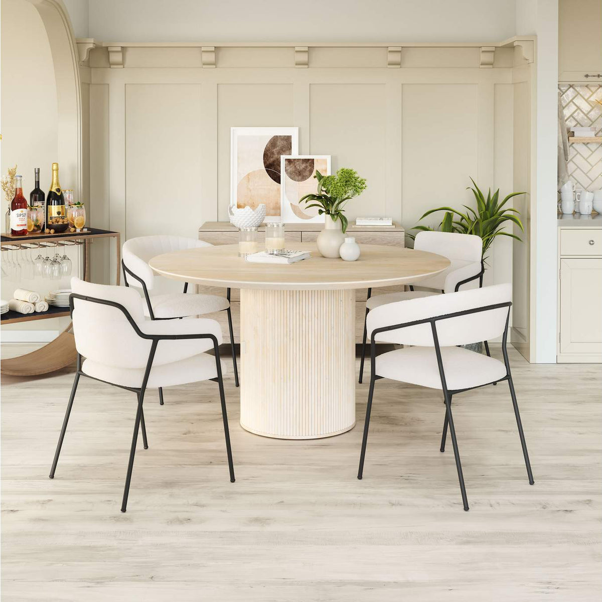 109663 Marcel Dining Chair (Set Of 2) Cream