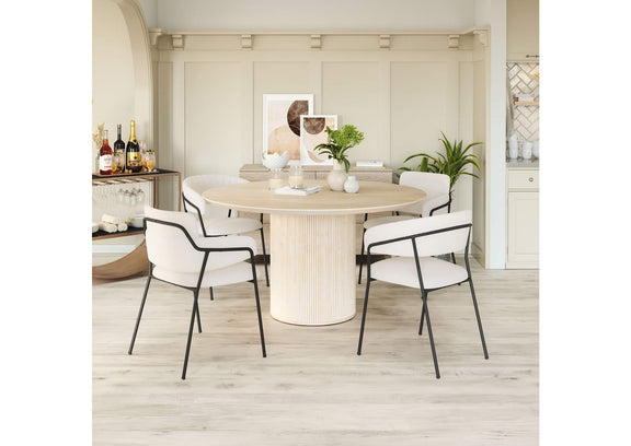 109663 Marcel Dining Chair (Set Of 2) Cream