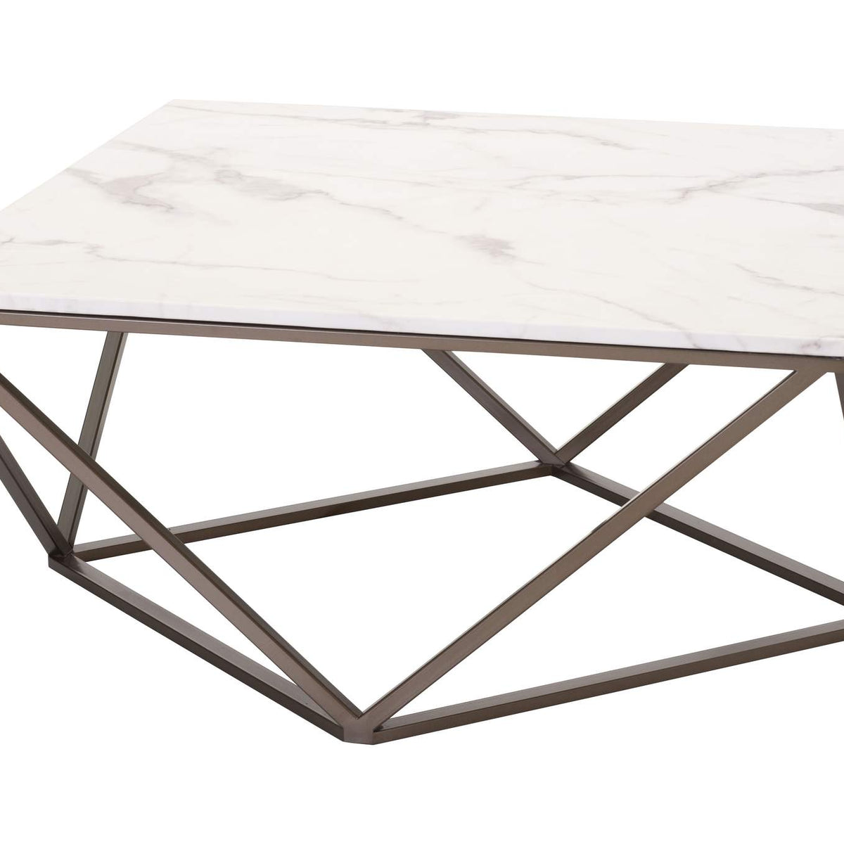 100657 Tintern Coffee Table White & Antique Bronze