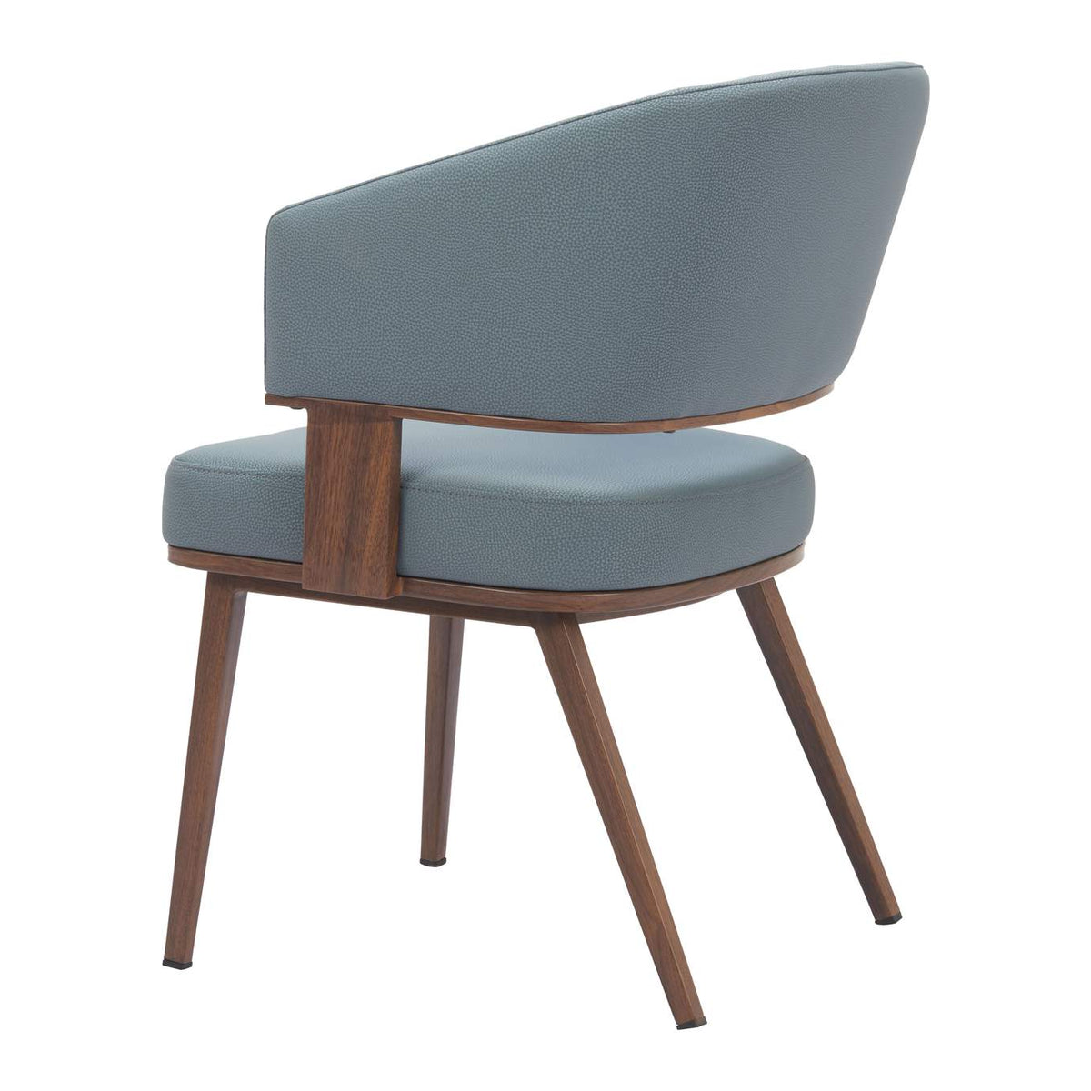 110328 Poise Dining Chair Azure Gray & Walnut