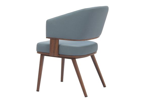 110328 Poise Dining Chair Azure Gray & Walnut