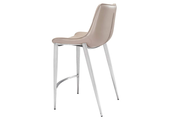 102028 Magnus Counter Stool (Set Of 2) Brown & Silver