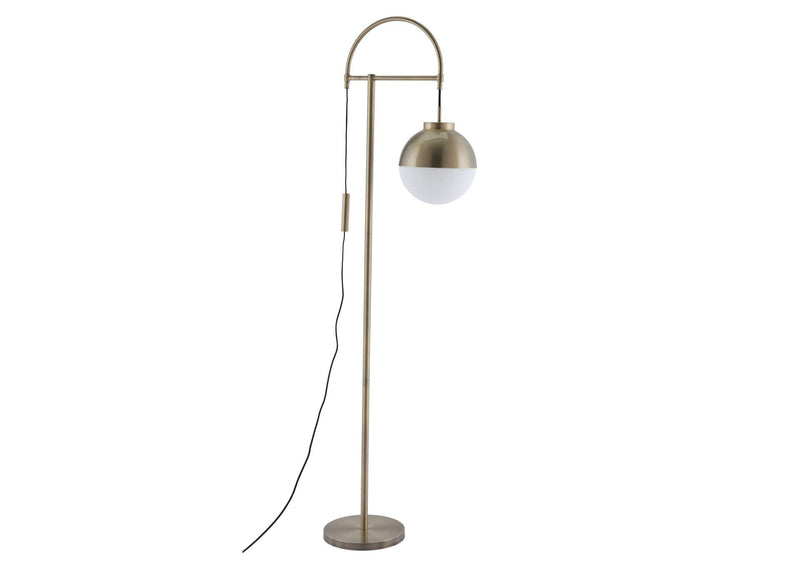 56053 Waterloo Floor Lamp White & Bronze