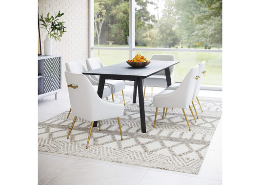 109714 Maxine Dining Chair White & Gold