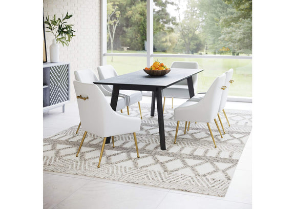 109714 Maxine Dining Chair White & Gold