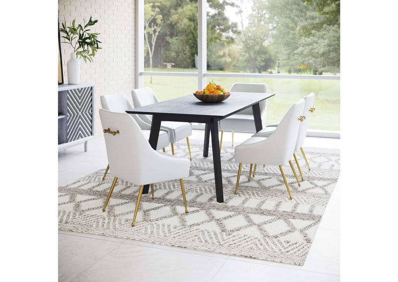 109714 Maxine Dining Chair White & Gold