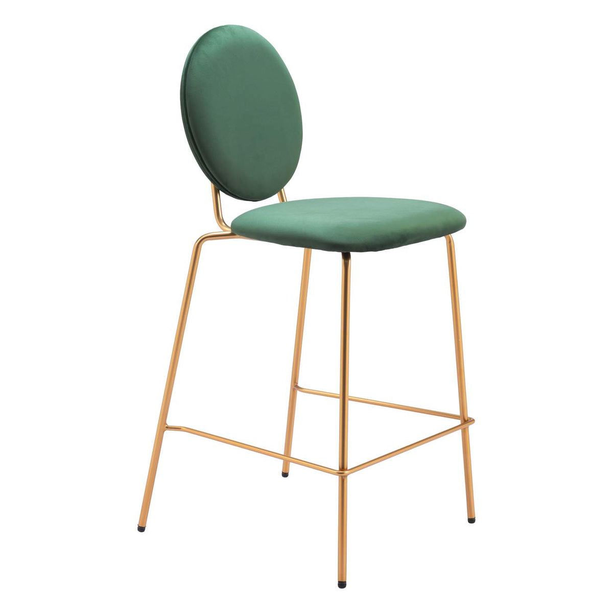 109805 Odessa Counter Stool (Set Of 2) Green & Gold