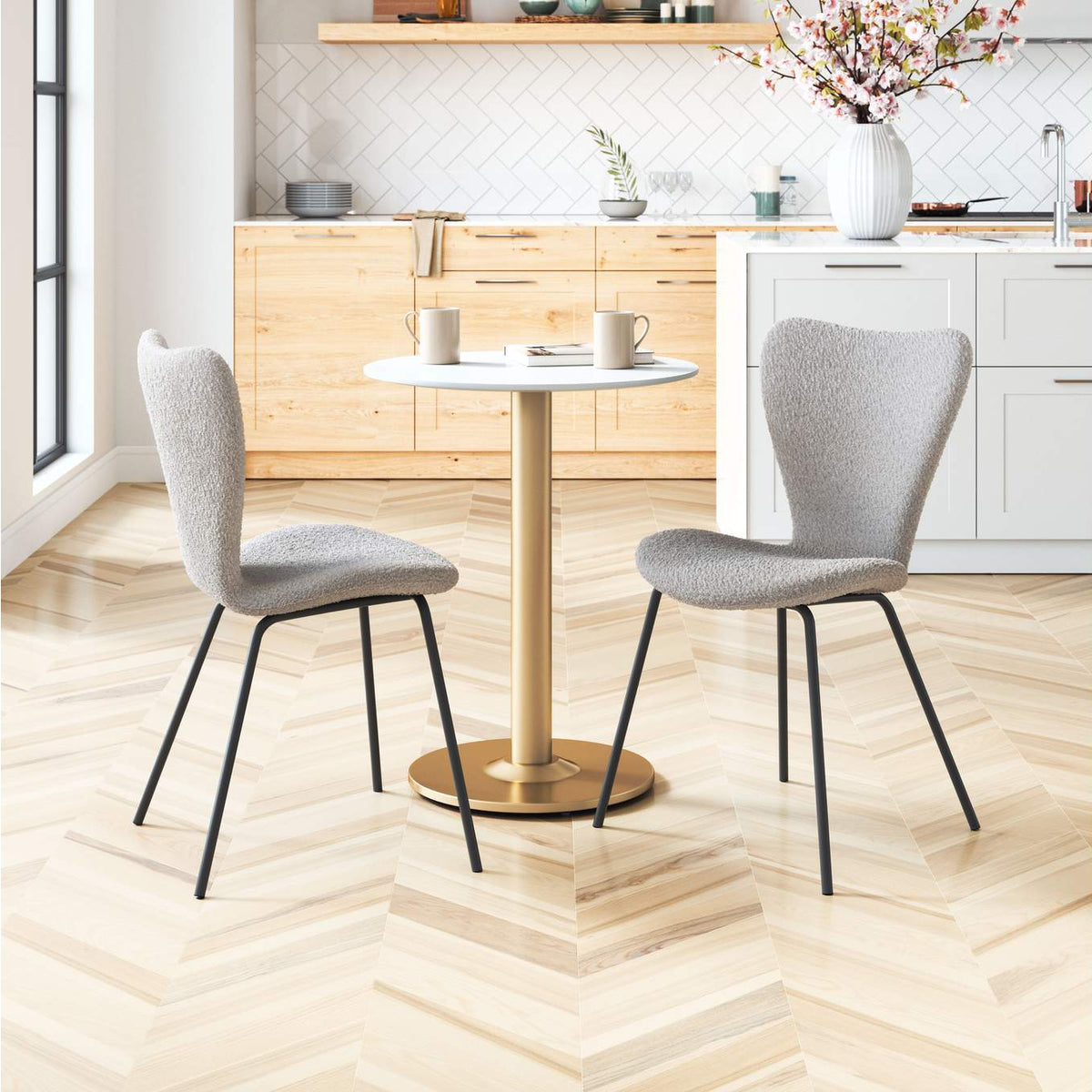 109659 Thibideaux Dining Chair (Set Of 2) Light Gray