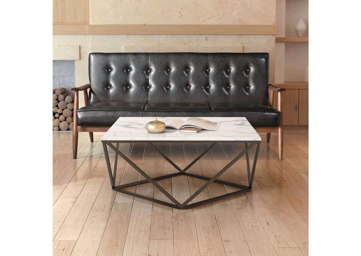 100657 Tintern Coffee Table White & Antique Bronze