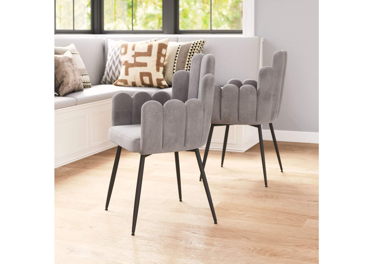 109655 Noosa Dining Chair (Set Of 2) Gray