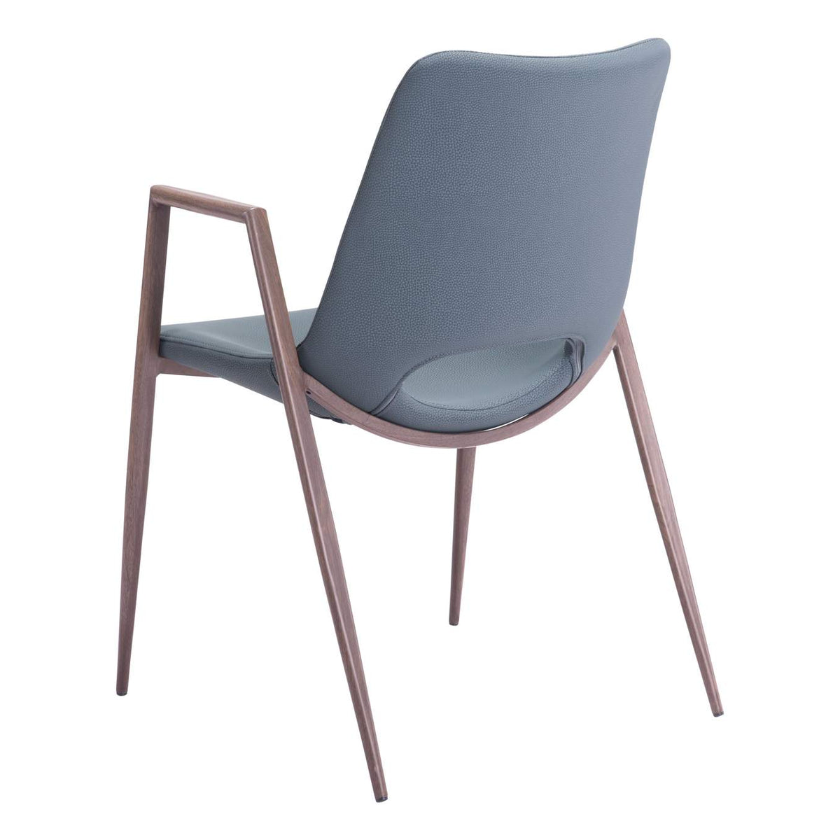 101695 Desi Dining Chair (Set Of 2) Azure Gray & Walnut
