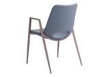 101695 Desi Dining Chair (Set Of 2) Azure Gray & Walnut