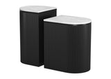 109919 Ormara Side Table Set (2-Piece) White & Black