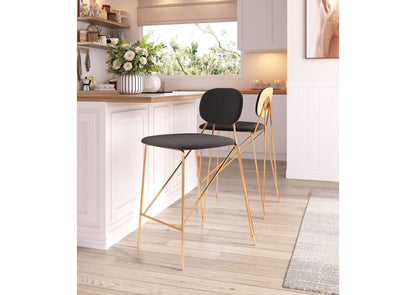 109662 Georges Counter Stool (Set Of 2) Gray & Gold